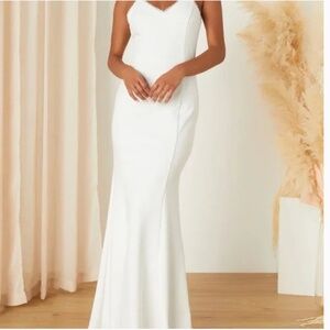 LULUS - ELEGANT WHITE EVENING DRESS - SIZE 0